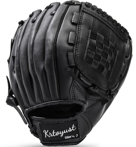 KRTOYUST® | Baseball Glove | Performance Composite Leather Baseball Mitts for Adult Youth | Baseball Softball Outfield Infield Mitts (Basket Web, 11.5 Inch, Right Hand Throw)