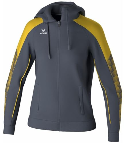 Erima Giacca da allenamento EVO STAR con cappuccio (1032436) Donna, slate grey/giallo, 38