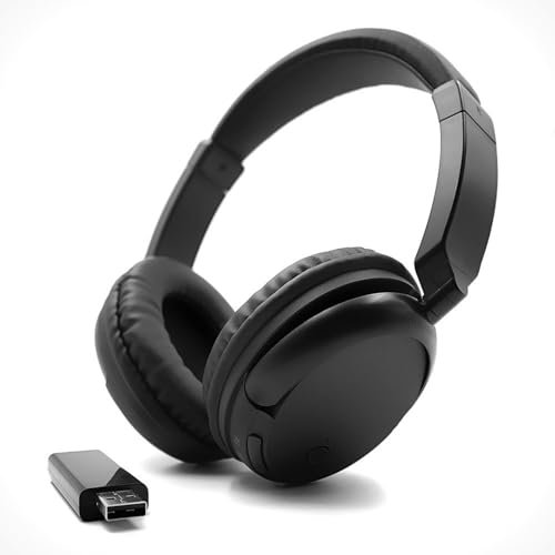 Bluetooth Funkkopfhörer mit USB Sender, Bluetooth5.3 Kopfhörer Kabellos TV Headset, Einziehbarer Kopfbügel, Ultraleichtes Over-Ear Funkkopfhörer für Senioren Erwachsene, Keine Audioverzögerung