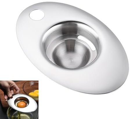 ZMREN Separatore per Tuorlo D'uovo, Separatore di Tuorli, Separatore di Tuorlo D'uovo in 304 Acciaio Inox, Filtro per Uovo, D' uovo Bianco Filtro