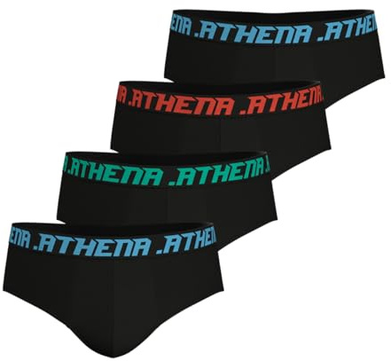 Athena - Lot de 4 Slips Homme My Petit Prix - Coton Stretch - Label Oeko-TEX® Standard 100