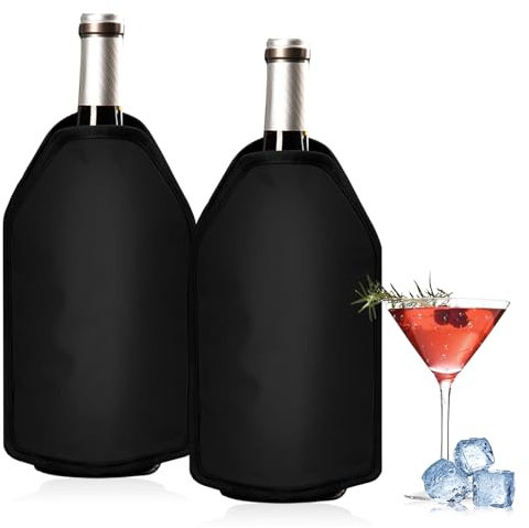 Set di 2 manicotti refrigeranti per vino, contenitore, per vino, champagne, bottiglie di vino