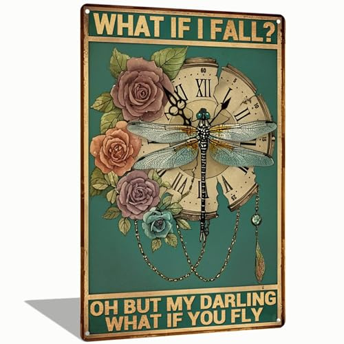 Vintage Metal Tin Signs What If I Fall？ Home Bar Kitchen Hotel Bedroom Living Room Cafes Wall Decor 8x12 Inch (2538)