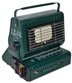 Riscaldatore a Gas Combinato da 1300 W Riscaldatore da Campeggio Portatile Gamma di Gas Riscaldamento Cottura Riscaldatore a Gas da Esterno Viaggio da Campeggio Piede Area Picnic Pioggia(Army Green)