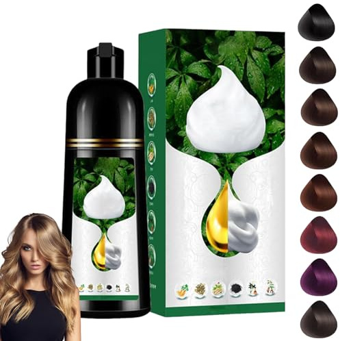 Tinta per capelli a base vegetale, tinta in schiuma a lunga tenuta a base vegetale, estratto vegetale puro, crema colorante per capelli da 500 ml, formula delicata (Castano)