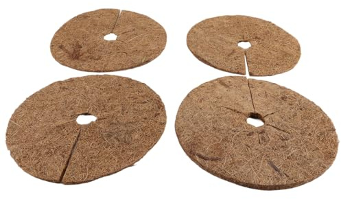 ACOLY 4PCS Plant Protect Discs, 20cm Coconut Fibers Mulching Mat, All Year Round Plant Protection Cover for Planter, Flower Basket, Pet Mat