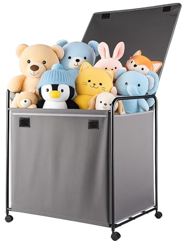 SUNNYNEST Storage Box Toy Box with Wheels Toy Box with Lid Children Foldable Large Toy Storage Children's Box for Children's Room Clothes, Books Bedroom