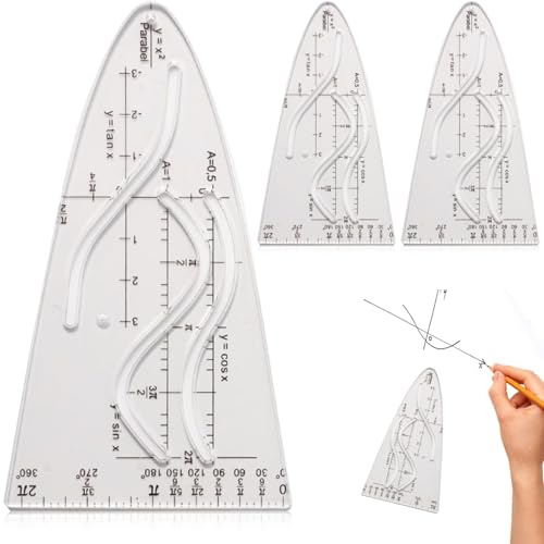 Teouuas 3 Pezzi Stencil per Parabola Matematica, Sagoma Parabola