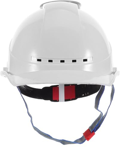 IWOWHERO Casco di Sicurezza Ventilato Bianco Ventola di Raffreddamento USB e Protezione Solare, Casco da Costruzione Raffreddante in Plastico e Acciaio Inossidabile per Atmosfera Estiva