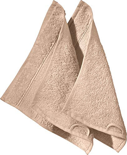 Erwin Müller Seiftuch Karlsruhe 2er- Pack 100% Baumwolle beige Größe 30x30 cm - extrem saugstark, leicht, flauschig weich, hautschmeichelnd (weitere Farben)