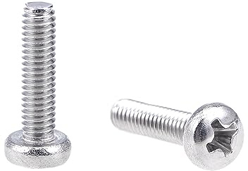 sourcing map 30 Stück Maschinenschrauben Kreuzschlitzschrauben Bolzen M2,5x10mm