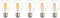 Müller-Licht 5 x Retro-LED Lampe Birnenform E27 mit innovativer Filament-Technologie, superwarmweißes Licht (2000 K) für eine angenehme Atmosphäre, Glas, 4.5W, Gold, 5er-Pack, 4010731