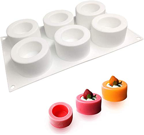 LATRAT Moule à Dessert en Silicone - 6 Cavités pour Pudding, Gâteau, Chocolat, Gelée, Savon Fait à la Main