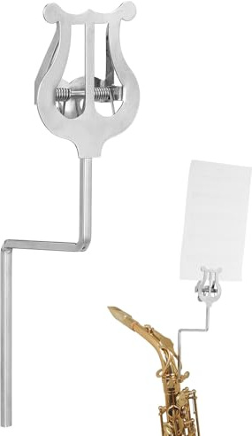 EXCEART Portable Saxophone Music Score Holder Stand Lightweight Stable Sheet Music Rack for Rehearsal and Performance 7.08X2.59X1.81 Inches