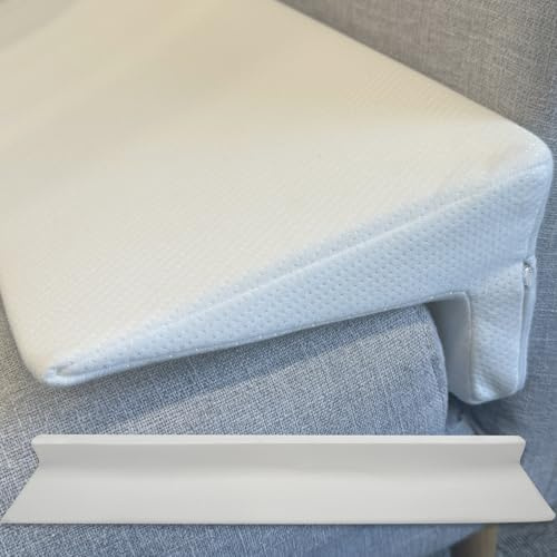 JZHLLA Bed Wedge Pillow Headboard for Bed Headboard Gap Bed Gap Filler Pillow for Gap 1.6 Inch, Removable and Washable Pillow with Zipper for Bed Couch (Queen(60x10x6))