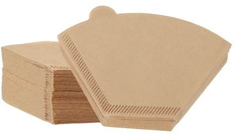 QUARKZMAN 100 Filtros de café cónicos, tamaño 101, de papel desechable de fibra de madera natural sin blanquear, adecuados para filtros de café de goteo y cafeteras de café marrón