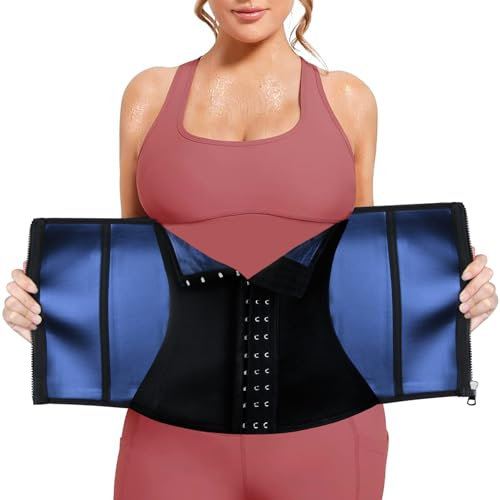 AOOWU Bauchweggürtel, Taille Trimmer Gürtel Fitnessgürtel, Waist Trainer, Fitness Gürtel Verstellbarer, Herren Damen Abnehmen Waisttrainer Taillenformer Beschleunigen Sie das Schwitzen und Entgiftung