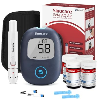 Safe AQ Air Blood Sugar Monitor/Test Kit with 100 Test Strips & 100 Lans