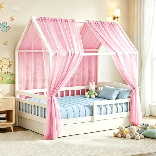 BOUFEIDA Juego de Dosel para Cama de casa, 2 Piezas de Dosel para Cama Infantil, con Cintas de fijación