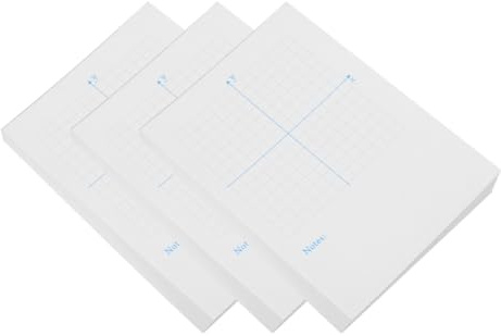 KHBUAB 3 Stück pack Millimeterpapier Din A4 Weiß Kariert Notizbuch mit Perforiertem Zeichenpapier für Mathematik und Technisches Zeichnen im Klassenzimmer für Hausaufgaben