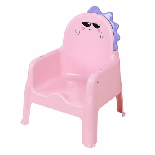 Qianly Chaise Haute Multifonction Antidérapant Design Dinosaure Mignon pour tout-Petits, Bébés, Maison, Maternelle, Rose, Sans Plaque