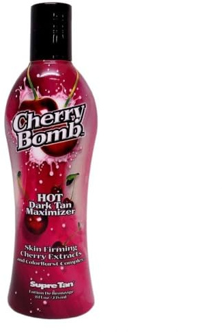 Supre Tan Cherry Bomb Hot Dark Tanning Maximiser with Skin Firming Cherry Extracts 235ml