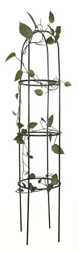 Garden Mile® Grand obélisque décoratif de jardin - Solide structure tubulaire en métal pour rosiers, plantes grimpantes - Hauteur de 2 m, noir
