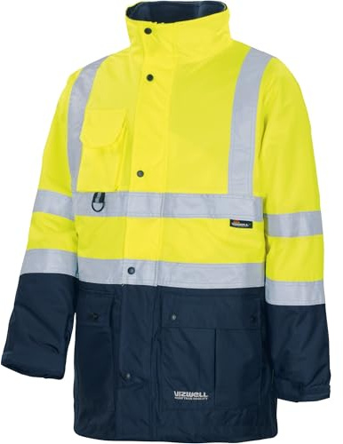 Vizwell Parka 5 in 1, Warnschutz, leuchtgelb/Marine (3XL)