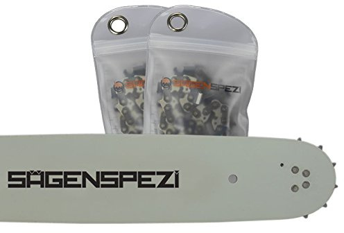 Sägenspezi Guide de 50cm 3/8 72 maillons 1,5mm et 2 chaînes à gouge semi-carrée pour Husqvarna 55