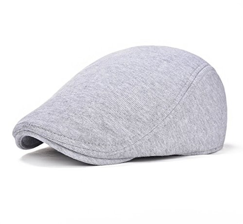 VOBOOM Men's Cotton Flat Ivy Gatsby Newsboy Driving Hat Cap (Style2-Light Grey)