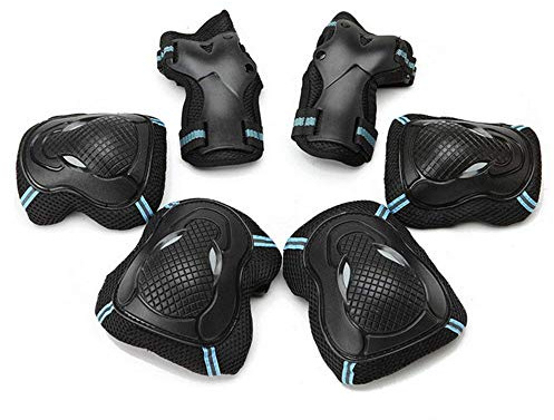 Amasawa Protezione Kit Bambini, Set di Protezione Polso per Roller Skate Bici Skateboard Sport per Bambini/Ragazzi Gginocchia, Gomiti e Polsi 6 Pezzi