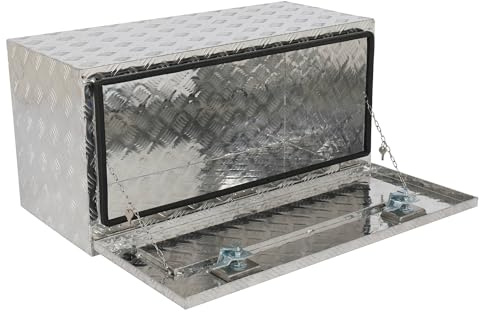 MOTORHOT 30 Aluminum Truck Tool Box, Underbody Toolboxes for Truck Trailer Pickup Bed, ATV RV Storage Organizer with Lock and Keys, Silver
