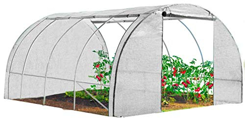 IDMarket - Serre Tunnel de Jardin 4 Saisons 12M² Blanche Gamme maraîchère Zebra 4x3M