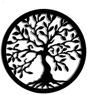Baum des Lebens Black Wanddeko Baum Wanddekoration DekoTree of Life Wooden Wall Decoration Family Wall Art Geometrische Ornamente Minimalistische Wandkunst Hängende Dekoration