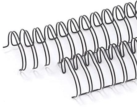 Craftelier - 2er Set Doppelring-Spiralbinder für Alben, Notizbücher, Tagebücher oder Kalender | Ideal für Scrapbooking und Bastelprojekte | Ø 3,17 cm (1.25) - Farbe Schwarz