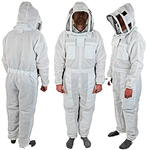 Combinaison d'apiculture ventilée pour apiculteurs professionnels, voile d'apiculture, confortable, anti-piqûres (M)
