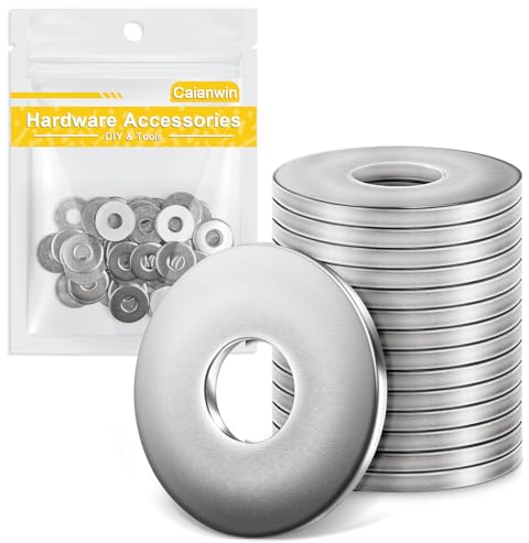 Caianwin M6 Unterlegscheiben 20 Stück x 18mm Große Beilagscheiben aus Edelstahl - Karosseriescheiben Metallscheiben U-Scheiben für Schrauben, Muttern & Gewindestangen