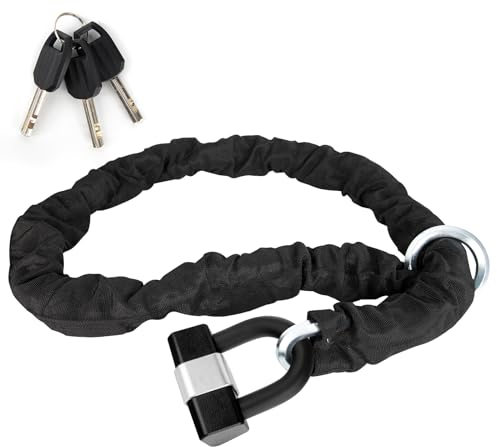 Motorradschloss 150cm Lang Kettenschloss Hohe Sicherheit, 12mm Fahrradschloss mit 17mm Bügelschlosses Fahrrad Schlösser für Roller, Motorrad, Fahrrad und E-Bike