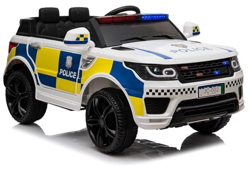 12V Kids Ride on Car with Remote Control, Electric Police Car with LED Lights, Horn, 3 Speed Modes, Easy Start/Stop Button, for 3-8 Years