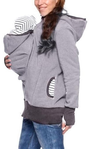 Gravid Bärsele Luvtröja Kvinnor Baby Bär Känguru Jacka Kappa Tröja Känguru Luvtröja Coat/87