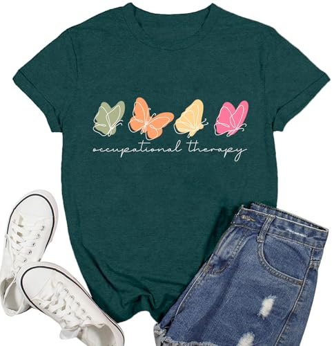 Ascrazy Womens Occupational Therapy Shirt OT Assistant T-Shirt Occupational Therapist Month Tee Top