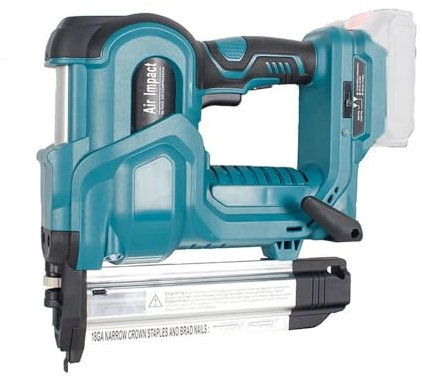 KONGMM Clavadora Pistola de Clavos eléctrica inalámbrica, Adaptable a batería, clavadora de Clavos Recta/en Forma de N, máquina clavadora de 32mm y 50mm(Blauw)