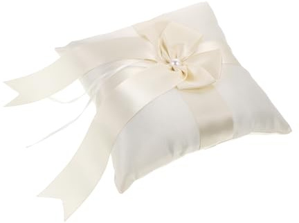 Healifty Almohadilla Anillo Boda para Ceremonia Cojín Porta Anillos con Lazo Decorativo Accesorio Esencial para Propuesta y Fiesta Nupcial