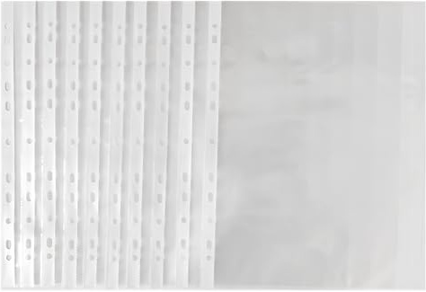 MIEGUIWOR 100 Fundas Plásticos Multitaladros Transparentes A4,80 Micras,Bai