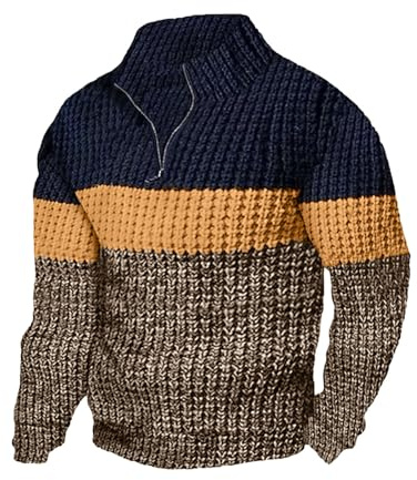 Pull Camionneur Homme, Maille, Polaire Grosse Torsadé,col Rond Norvégien Chic Sport Coton Cachemire Cashmere Hiver Merinos Irlandais Pull Homme Chaud, Jaune XL