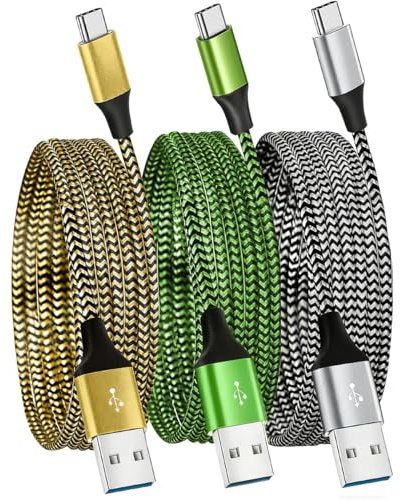 USB C Charger Cable,3Pack 1.8M/6FT USB to USB C Cable,Long Type C Fast Charging Cable Compatible with iPhone 17 16 15,Samsung Galaxy S24/S23/S22/S21/S20,Note 10/9/8,Huawei,HTC,LG,Moto,Google Pixel