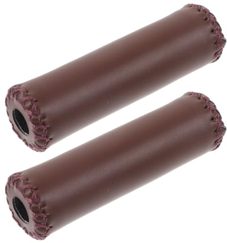 CALLARON Puños de Bicicleta de Piel Pu Color Café, Antideslizantes y Acolchados, Cubiertas de Manillar Suaves y Resistentes para Ciclismo en Carretera, Protección Ergonómica para Viajes