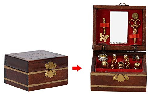 Hidyliu Miniatyr Smyckeskrin, Slitstarkt Dockhus i trä för Dockhusmodell i Skala 1/12, Miljövänlig Design, 1 Enhet