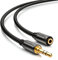 deleyCON 5m Stereo Audio Klinken Verlängerungskabel - 3,5mm Klinken Buchse zu 3,5mm Klinken Stecker - AUX Kabel Metallstecker - Schwarz