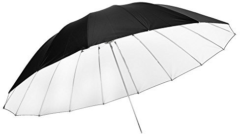 Neewer Reflektierender Parabolan Schirm (185 cm, 16 Fiberglas Rippe: 7 mm, Tragetasche) Silber/schwarz